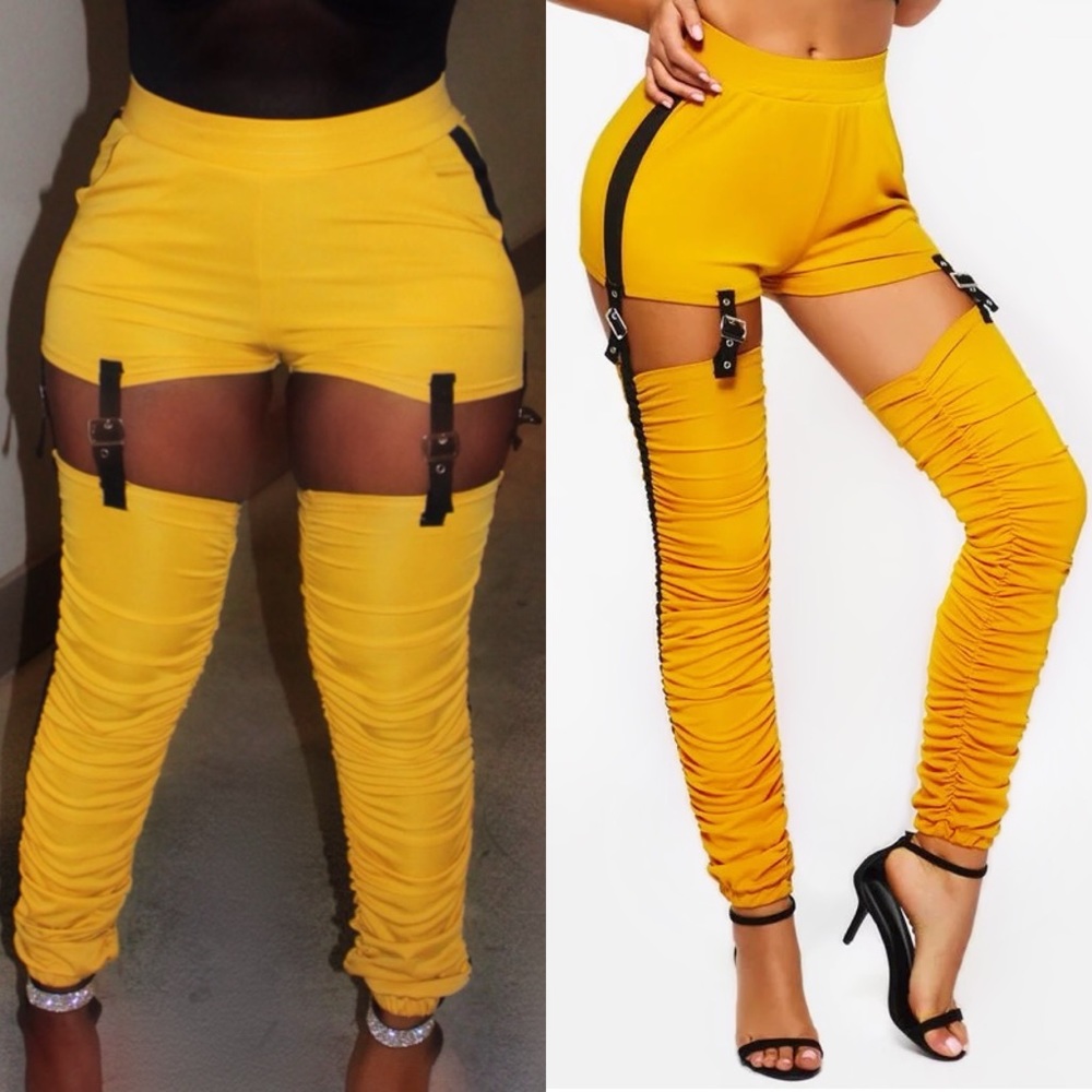 New Cut Out Trendy Buckle Pants